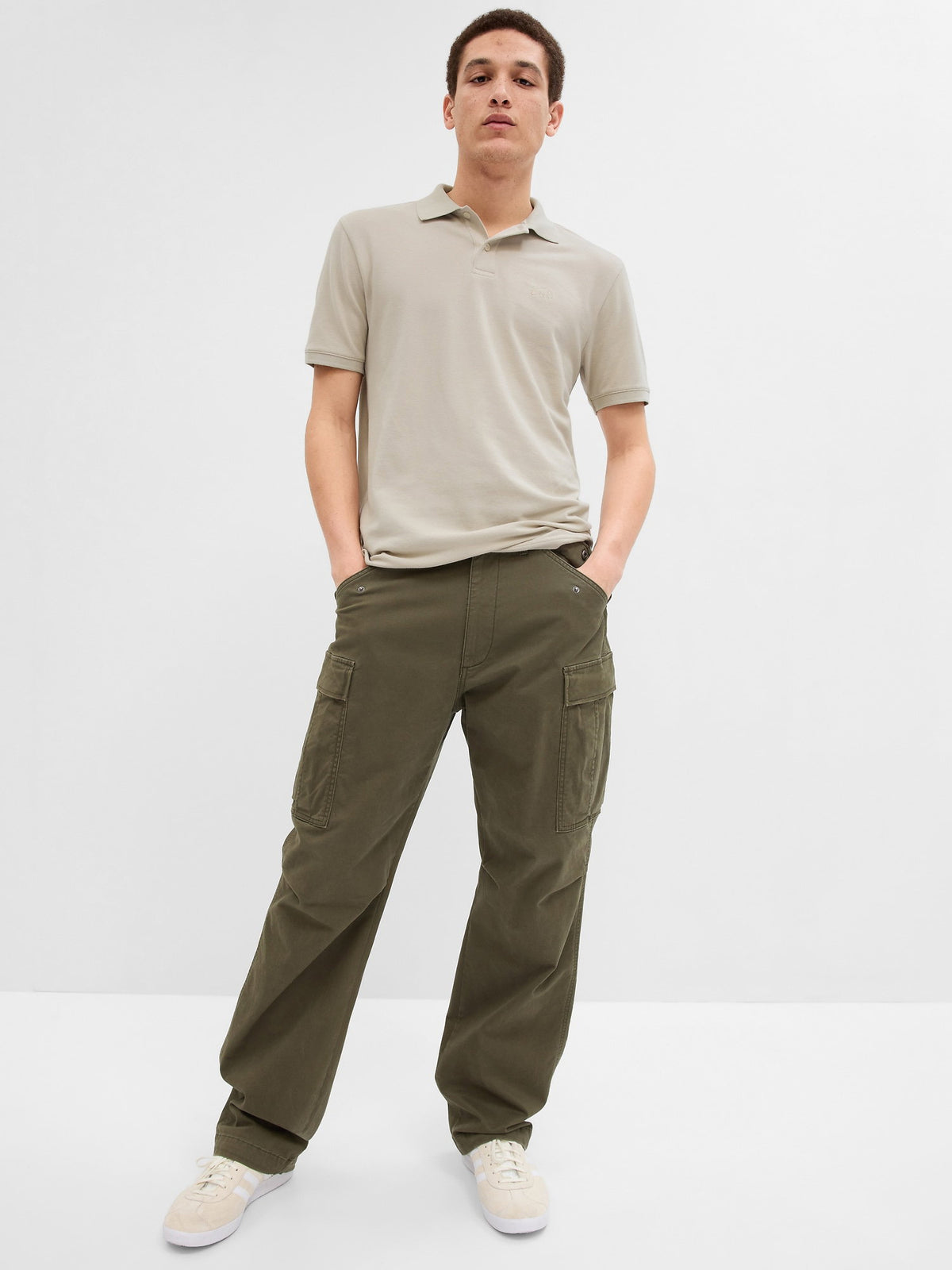 Bej Gap Logo Piqué Polo Yaka T-shirt