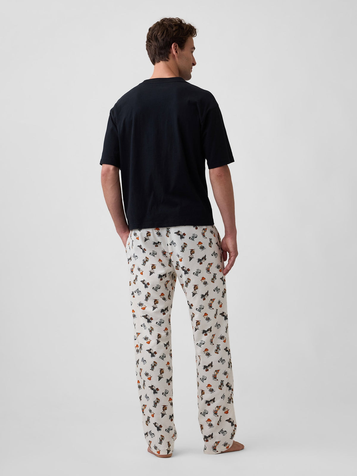 Kırık Beyaz Peanuts Relaxed Baskılı Flannel Pijama Altı