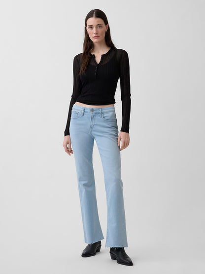 Açık Mavi Low Rise Long & Lean Jean Pantolon
