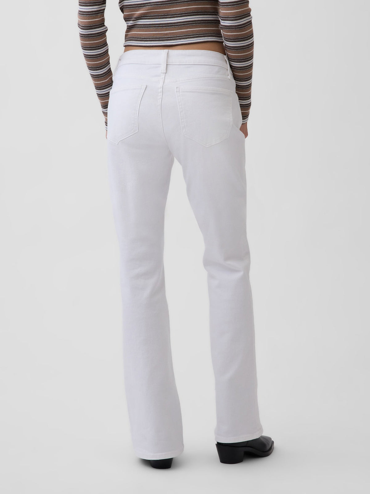 Beyaz Low Rise Long & Lean Jean Pantolon