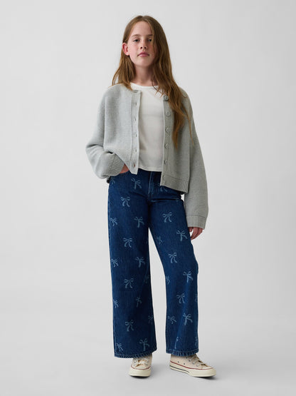 Koyu Mavi Low Rise Stride Wide-leg Jean Pantolon