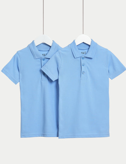 Saf Pamuklu 2'li Polo Yaka T-shirt (2-16 Yaş)