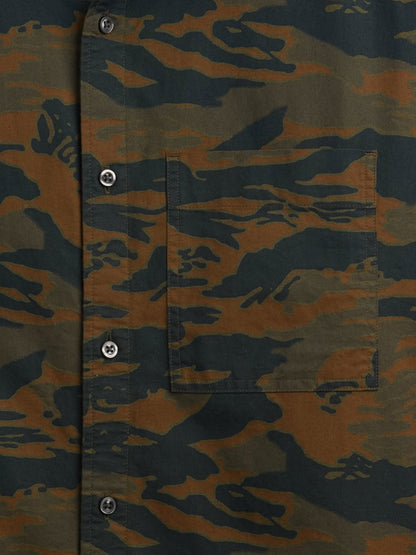 Kamuflaj Kamuflaj Desenli Boxy Fit Oxford Gömlek