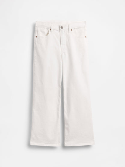 Beyaz Low Rise Stride Wide-leg Jean Pantolon