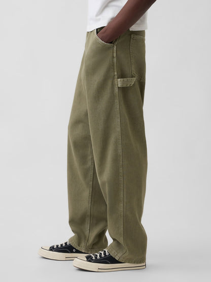 Yeşil Ultrasoft Baggy Carpenter Jean Pantolon