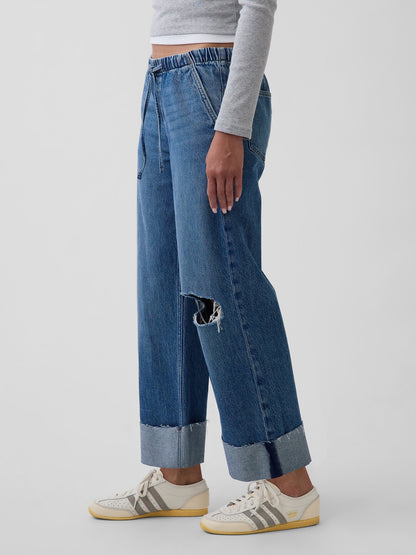 Mavi Low Rise '90s Loose Easy Crop Jean Pantolon