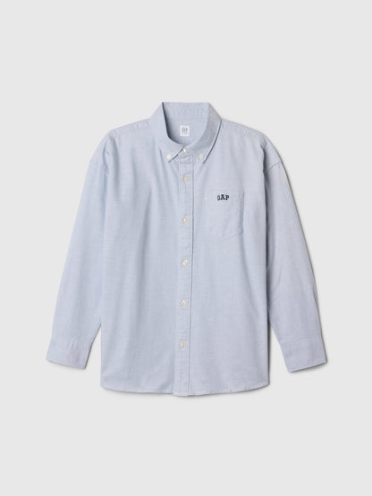 Açık Mavi Mini Gap Logo Oxford Gömlek
