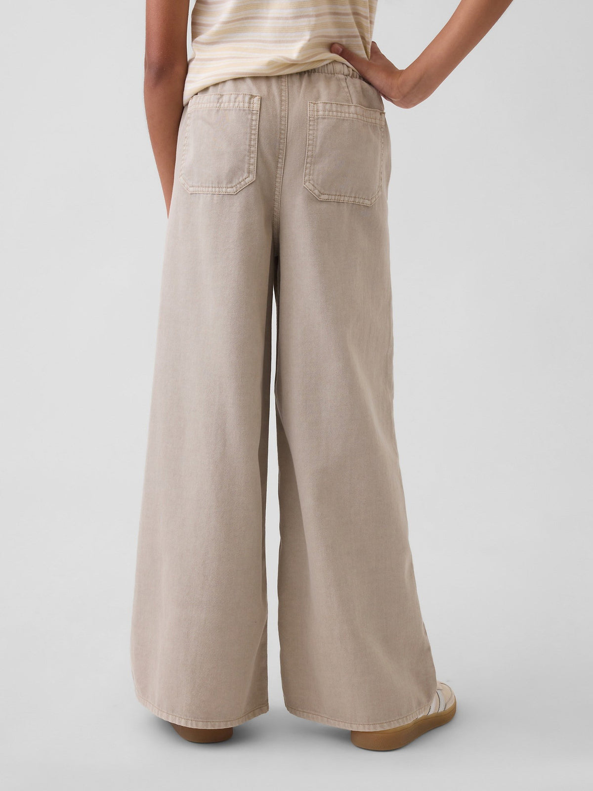 Bej Twill Baggy Pantolon