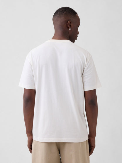 Krem Gap × Disney Everyday Soft Relaxed Grafik Baskılı T-shirt