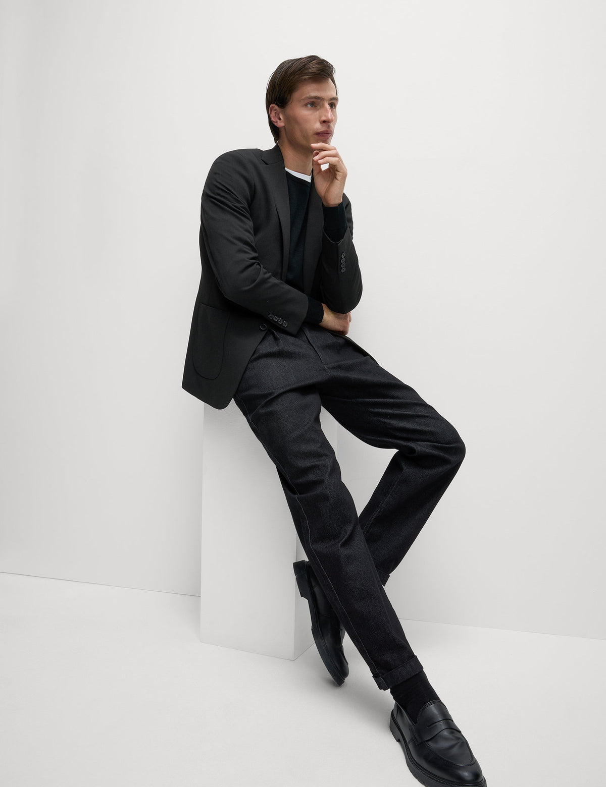 Tailored Fit Jersey Dokulu Blazer Ceket