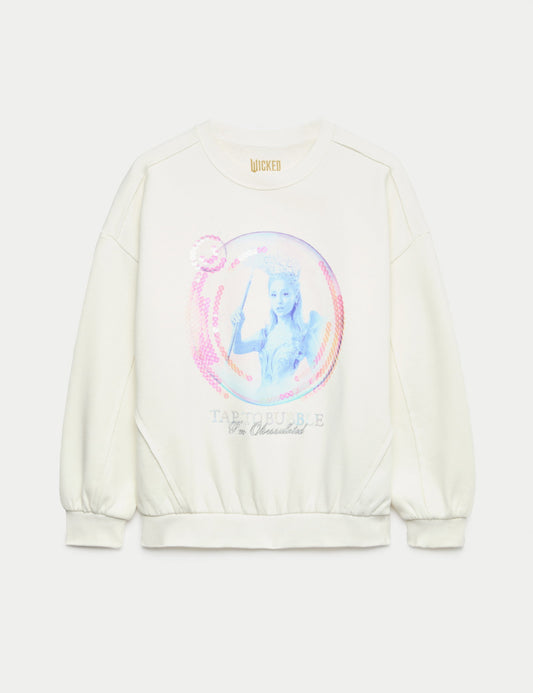 Pamuk Karışımlı Wicked Grafik Baskılı Sweatshirt (6-16 Yaş)