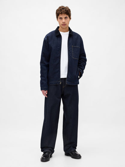Koyu Mavi Extra Baggy Jean Pantolon
