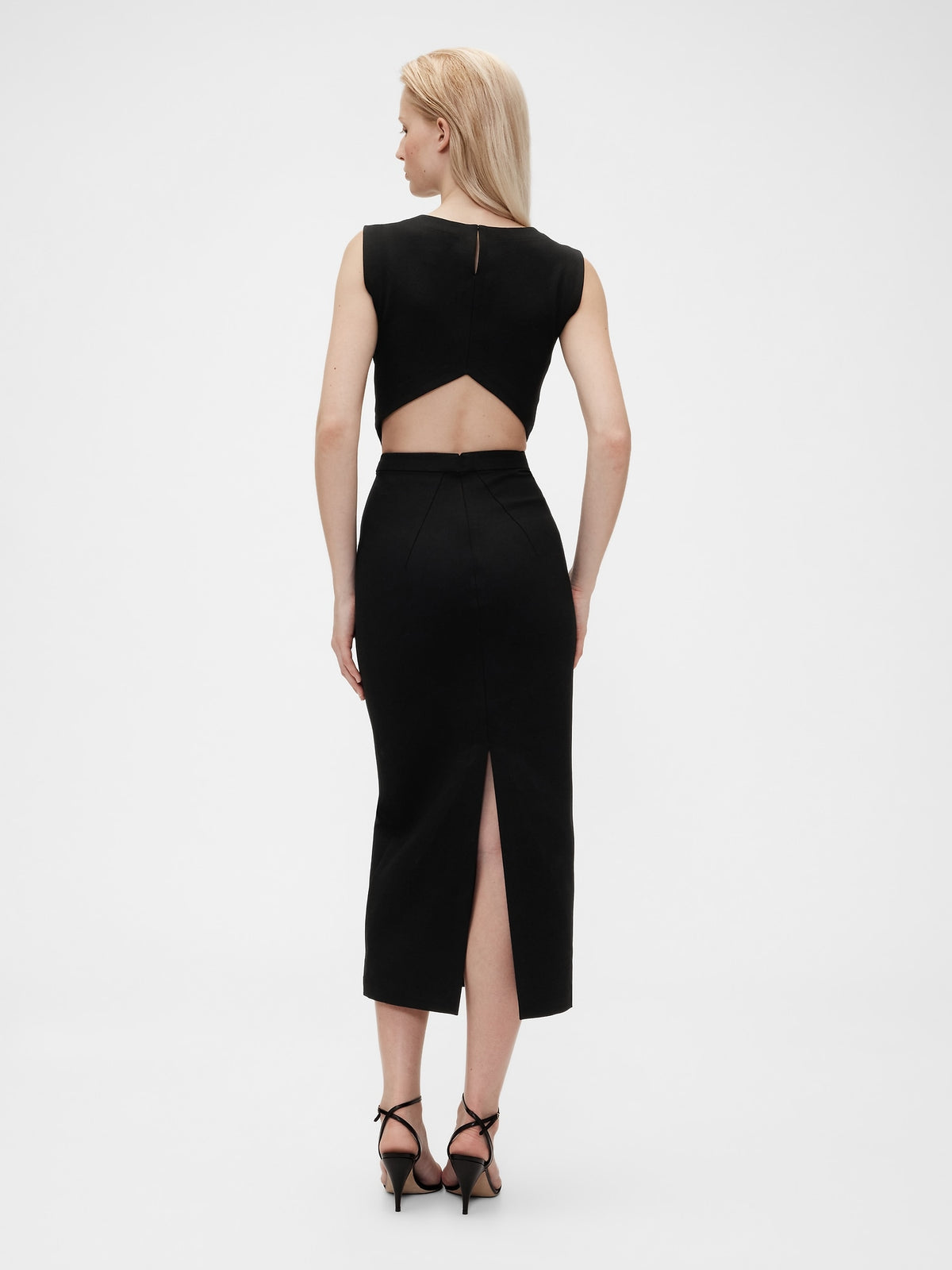 Siyah Gapstudio Jersey Midi Elbise