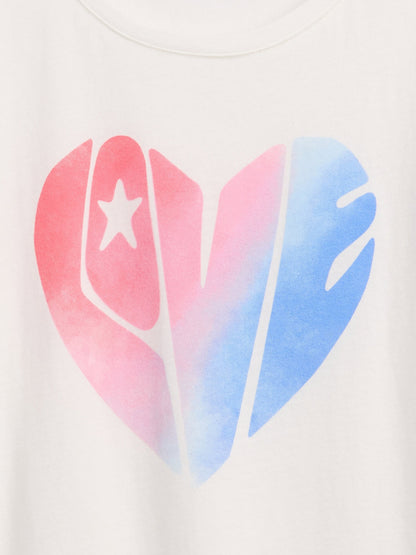 Beyaz Grafik Baskılı T-shirt