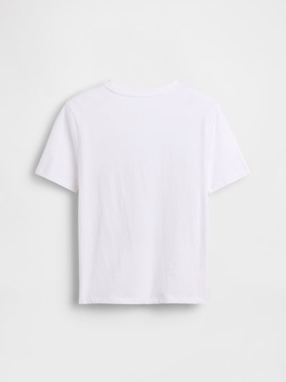 Beyaz Grafik Baskılı T-shirt