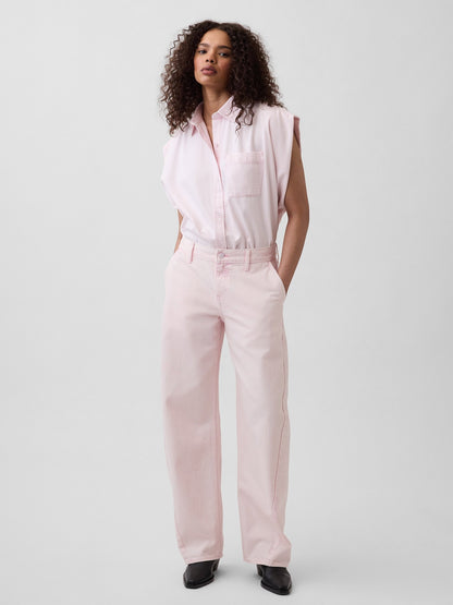 Açık Pembe Gap × Hfr Low Rise Pink Baggy Barrel Jean Pantolon By Nicole Benefield Portfolio