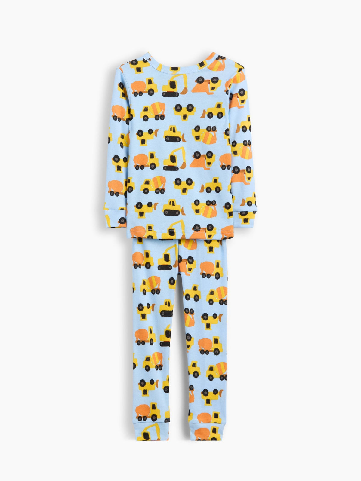 Açık Mavi Organik Brushed Pamuk Construction Baskılı Pijama Takımı
