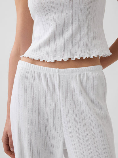 Beyaz Pointelle Pijama Altı