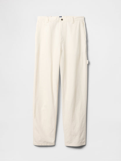 Kırık Beyaz Baggy Carpenter Jean Pantolon