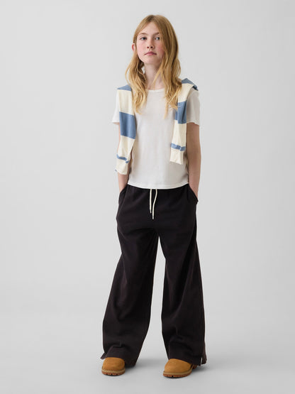 Siyah Kids Relaxed Wide-leg Pantolon