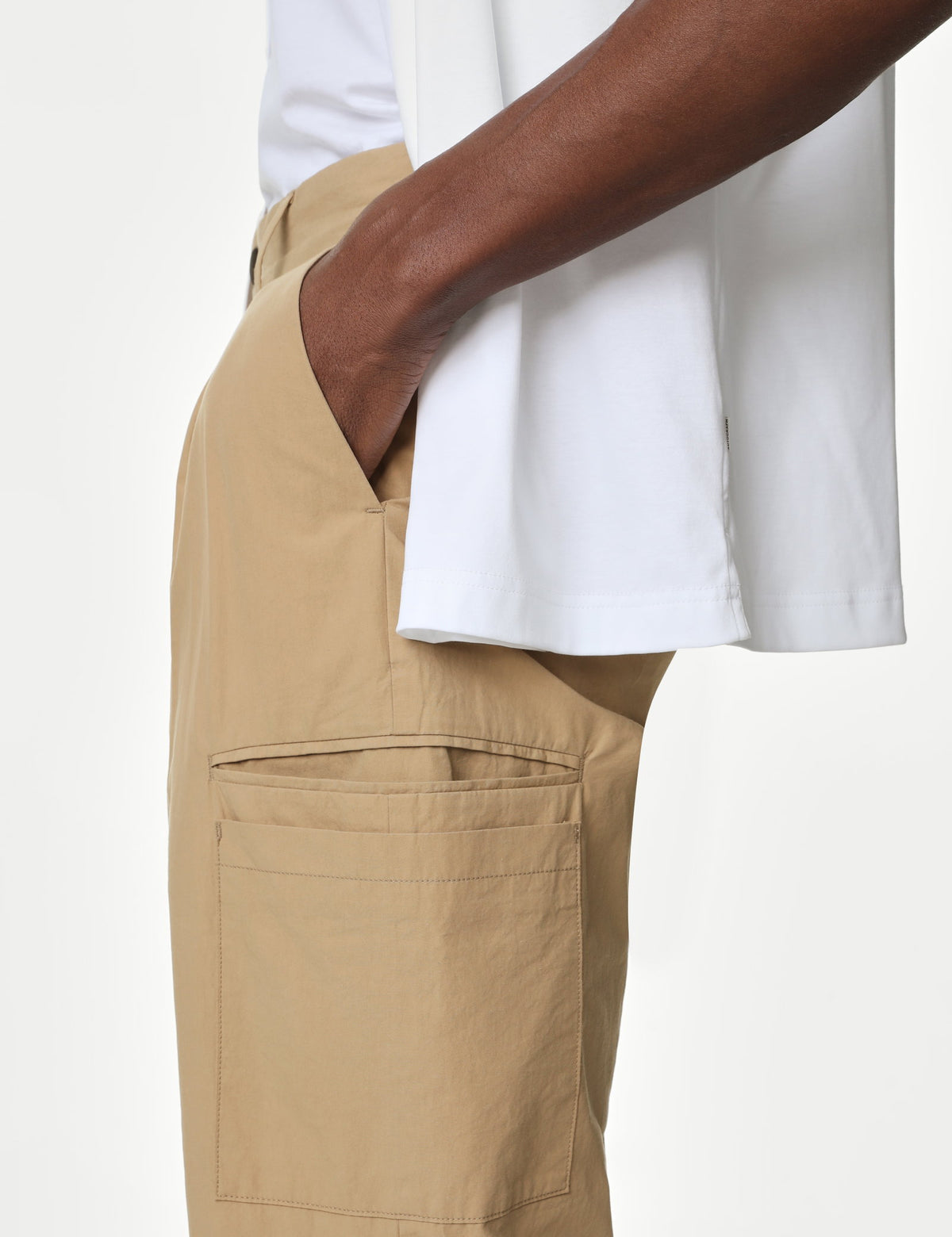 Saf Pamuklu Tapered Fit Kargo Pantolon