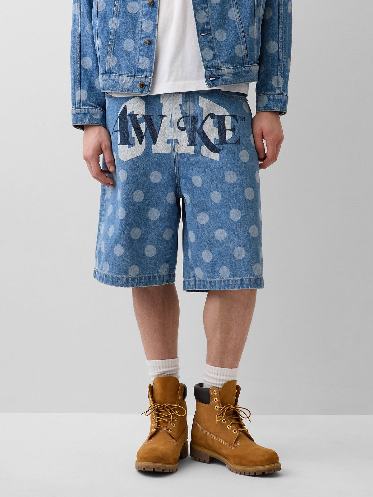 Açık Mavi Gap × Awake Ny ‘90's Loose Dotted Denim Şort