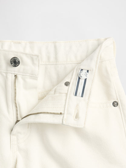 Beyaz Düşük Bel Stride Ultrasoft Denim Şort