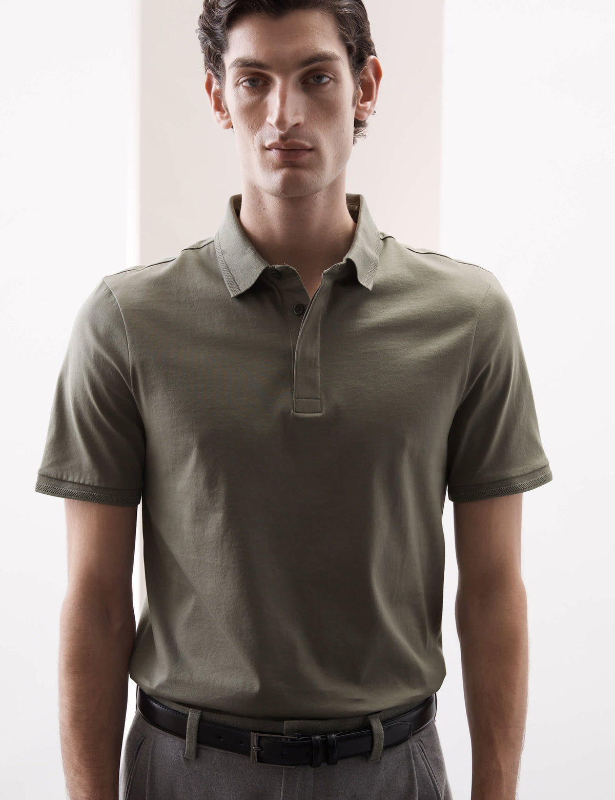 Saf Pamuklu Kısa Kollu Polo Yaka T-shirt