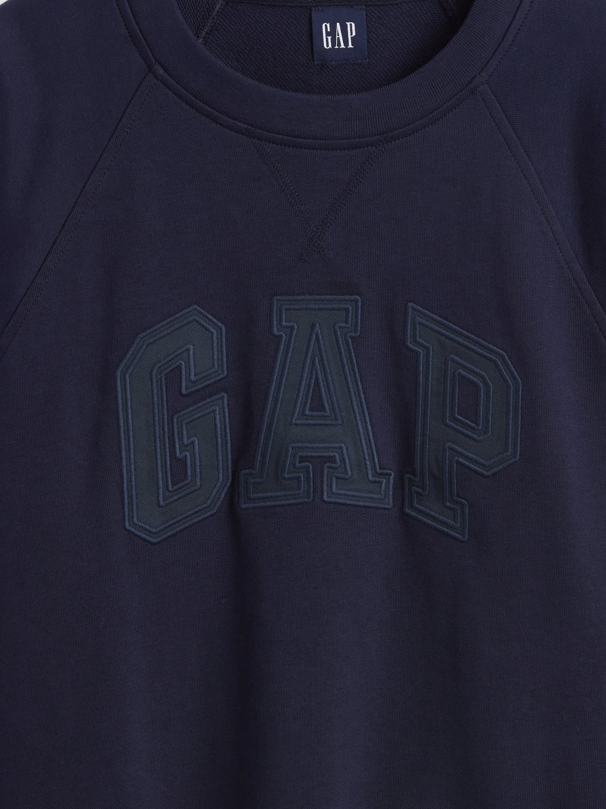 Siyah Fransız Havlu Kumaş Raglan Logo Sweatshirt