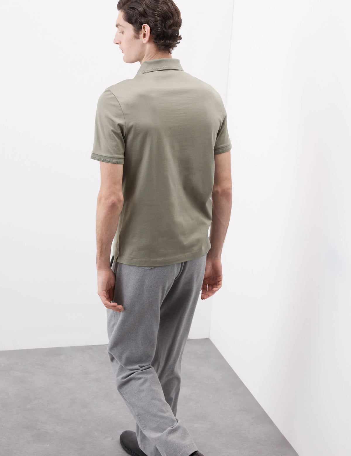 Saf Pamuklu Kısa Kollu Polo Yaka T-shirt
