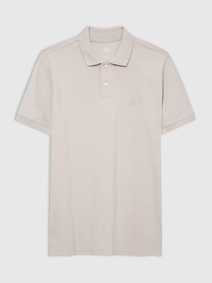 Bej Gap Logo Piqué Polo Yaka T-shirt