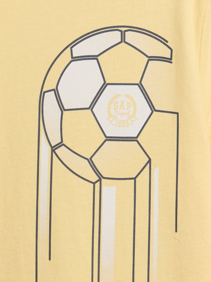 Sarı Grafik Baskılı T-shirt