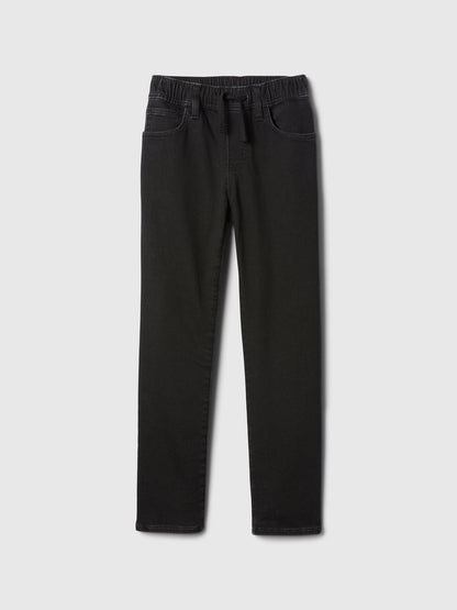 Siyah Kids Pull-on Orijinal Straight Eşofman Altı Jean Pantolon