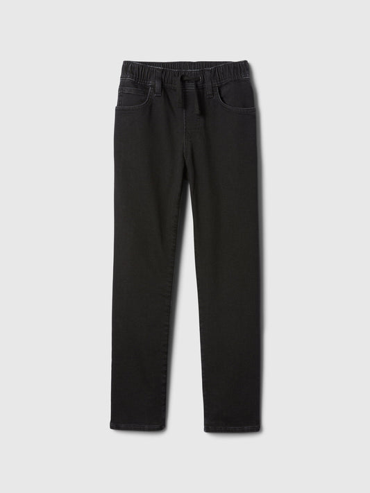 Siyah Kids Pull-on Orijinal Straight Eşofman Altı Jean Pantolon