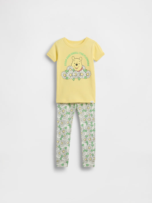 Sarı Winnie The Pooh Organik Brushed Pamuk Pijama Takımı