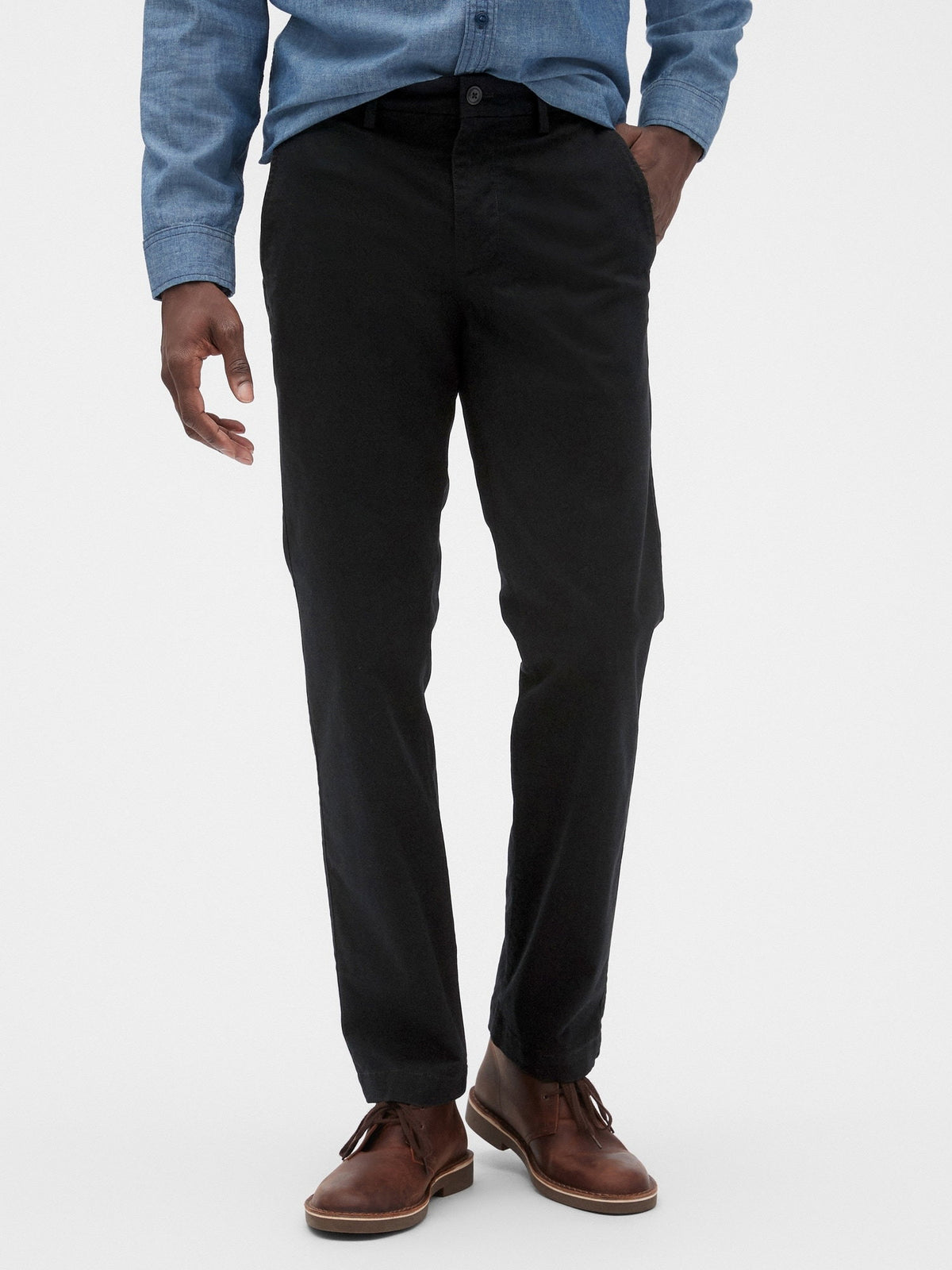Siyah Gapflex Straight Fit Khaki Pantolon