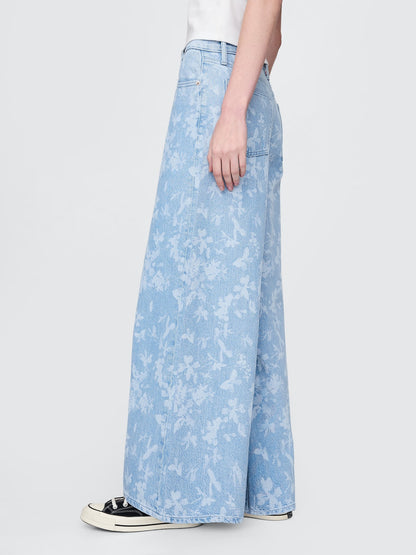 Açık Mavi Mid Rise Ultrasoft Baggy Jean Pantolon