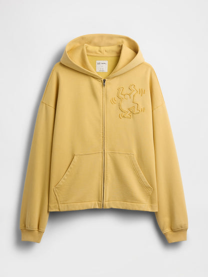 Hardal Keith Haring Heavyweight Crop Fermuarlı Sweatshirt