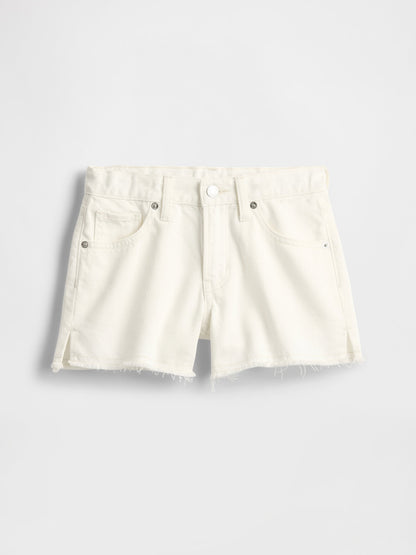 Beyaz Düşük Bel Stride Ultrasoft Denim Şort