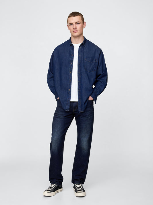 Koyu Mavi Gapflex Straight Jean Pantolon