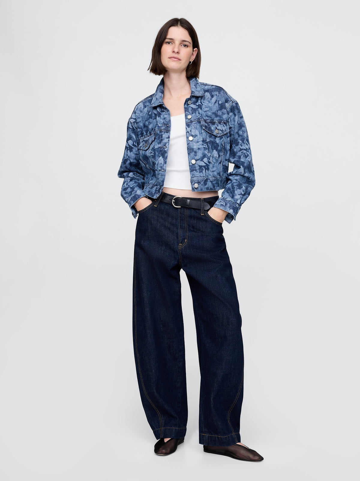 Mavi Crop Floral Denim Icon Ceket