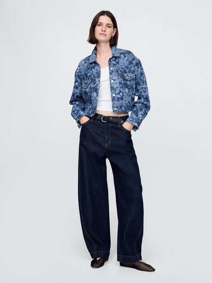Mavi Crop Floral Denim Icon Ceket