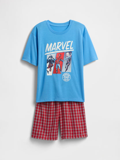 Kırmızı Kids Marvel Geri Dönüştürülmüş Spider-man Pijama Altı Seti