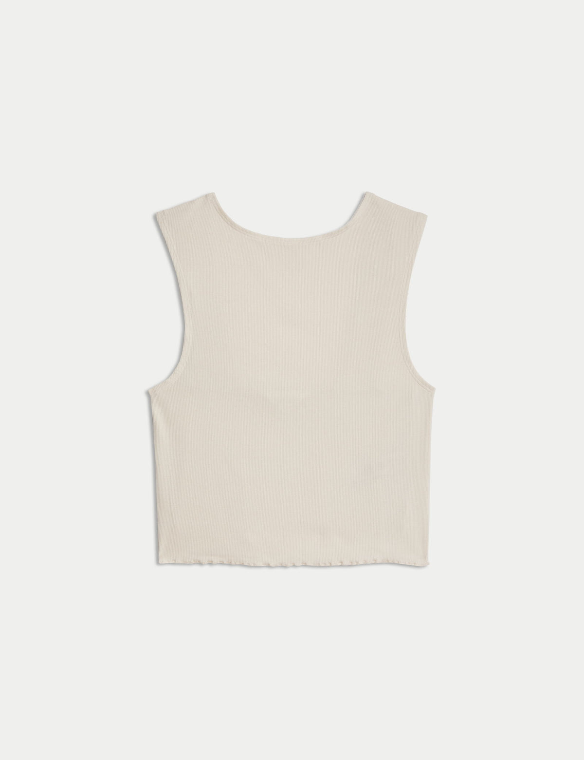 Pamuklu Ribanalı Crop Pijama Üstü