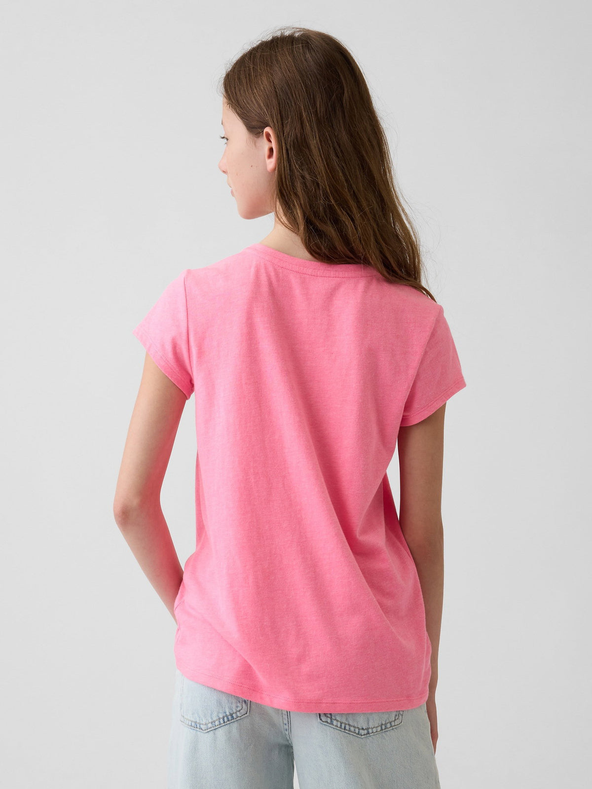Pembe Grafik Baskılı T-shirt