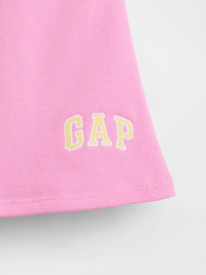 Pembe Logo Pull-on Fransız Havlu Kumaş Şort Etek