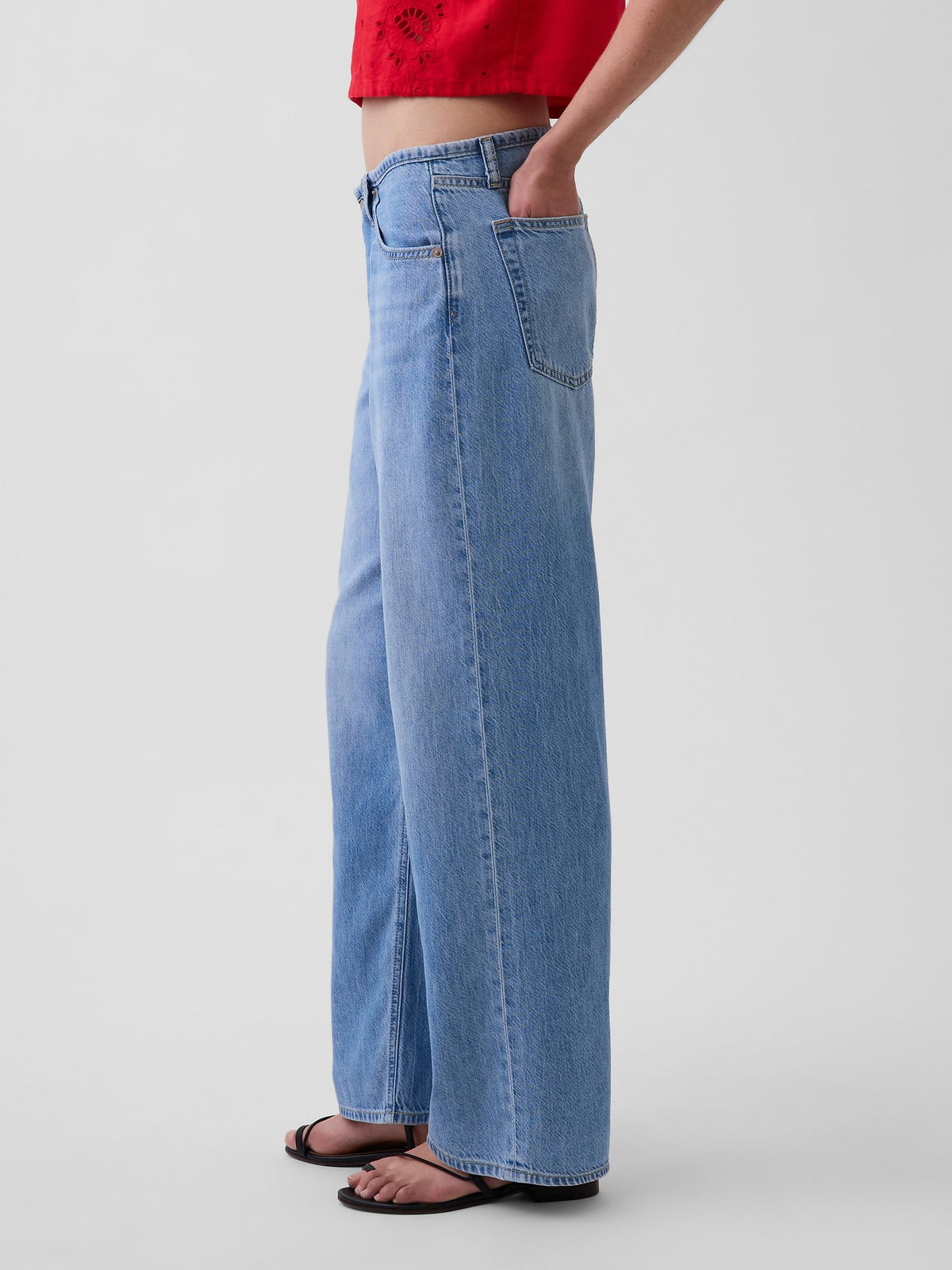 Açık Mavi Low Rise Ultrasoft '90s Loose Jean Pantolon