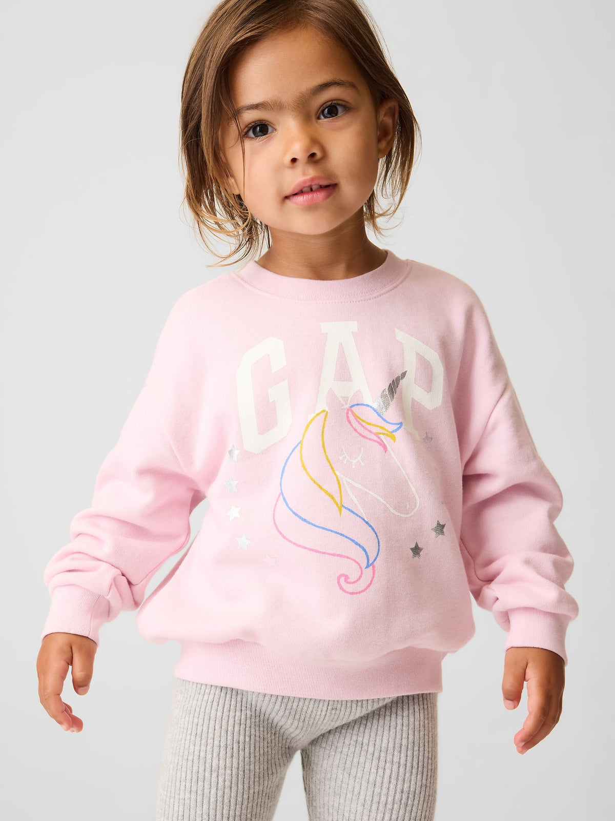 Pembe Fransız Havlu Kumaş Logo Sweatshirt