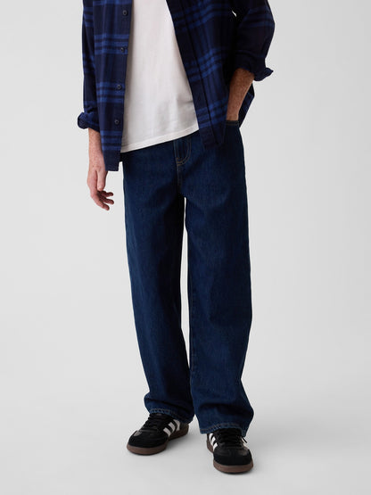 Koyu Mavi Baggy Jean Pantolon