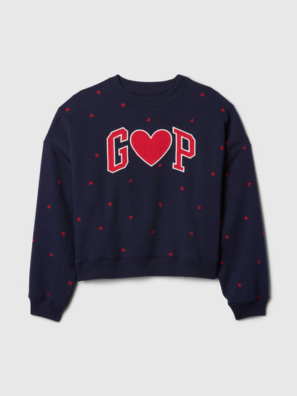 Lacivert Gap Logo Oversize Fleece Sweatshirt
